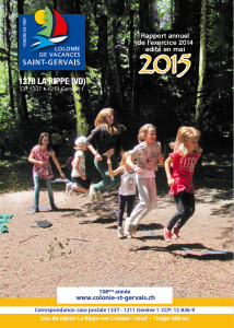 Rapport annuel colonie St-Gervais 2015
