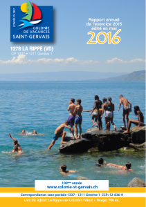 Rapport annuel Colonie St-Gervais 2016